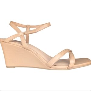 Michael by Michael Shannon Lulu Wedge Sandals | Nude Beige | Size 11 |